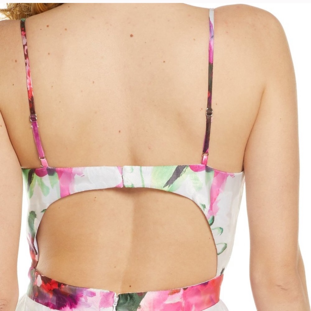Xscape Floral print Open back Party dress - Picture 4 of 9